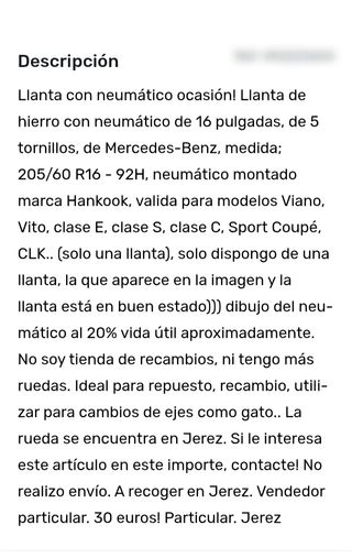 Llanta Mercedes 16 Hankook 205/60R16