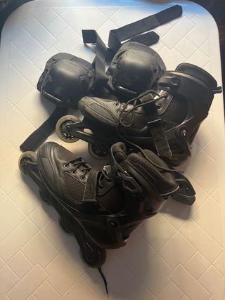 Patines Oxelo negros + protecciones