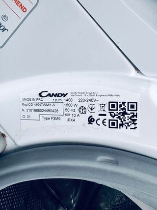 187.Lavadora Candy 10 kilos Inverter Clase A 1400
