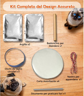 Kit Impronta Cane 2 Pezzi Argilla