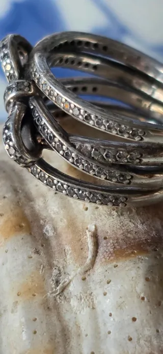Anillo lazo de pandora plata de ley