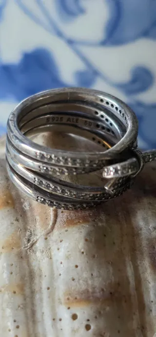 Anillo lazo de pandora plata de ley