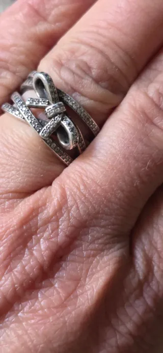 Anillo lazo de pandora plata de ley