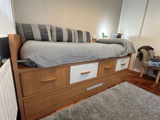 Cama nido madera y blanco