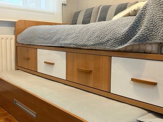 Cama nido madera y blanco