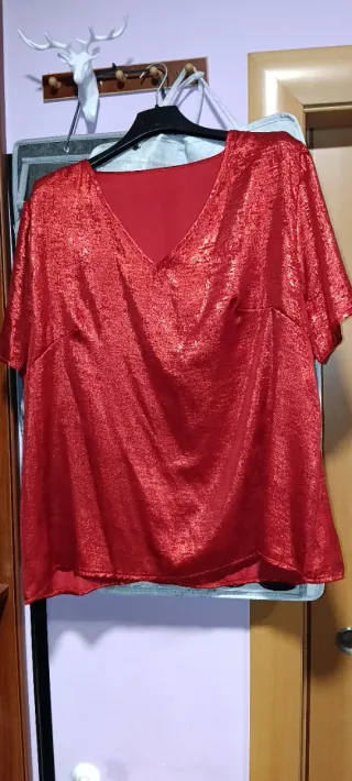 Blusa Roja Brillante Talla XXXL