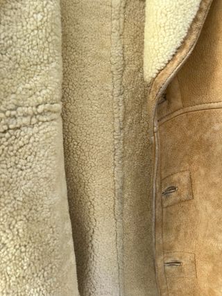 Abrigo vintage piel y lana unisex