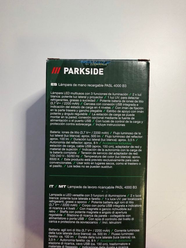Lámpara LED Recargable Parkside