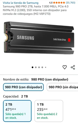 SSD Samsung 980 PRO 2TB NVMe