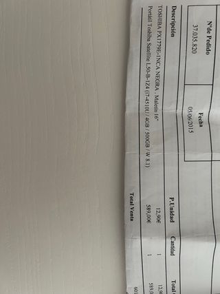 Portátil Toshiba Satellite L50 i7 4GB 500GB