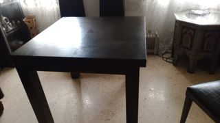 Conjunto vitrina + mesa extensible madera