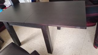 Conjunto vitrina + mesa extensible madera