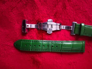 Correa de piel sintética verde 20mm