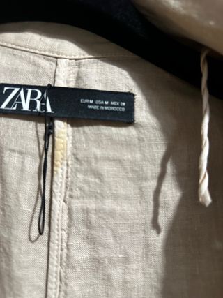 Gabardina Zara Lino Beige Talla Única