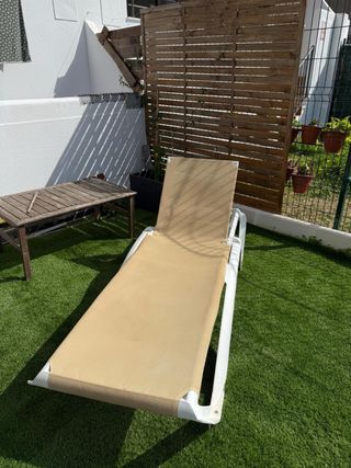 Hamaca Jardín Beige y Blanca