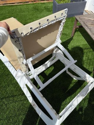 Hamaca Jardín Beige y Blanca