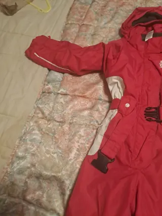 Mono de esquí rosay blanco talla infantil y guates