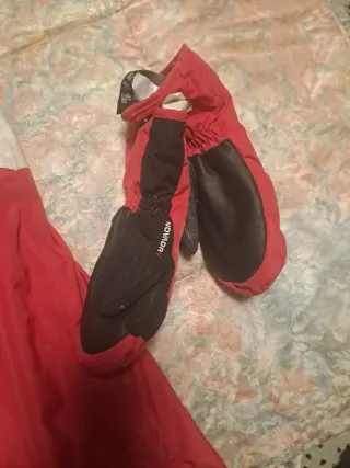 Mono de esquí rosay blanco talla infantil y guates