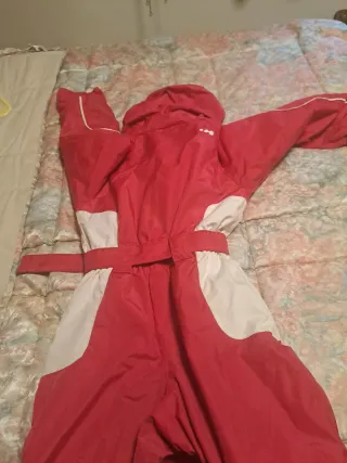 Mono de esquí rosay blanco talla infantil y guates