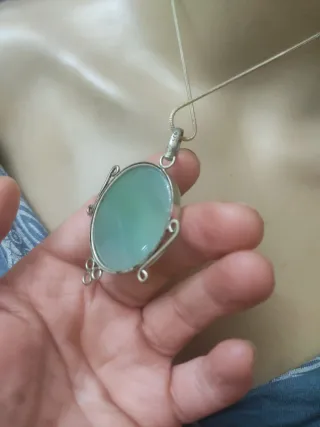 Collana argento con opale verde