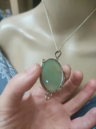 Collana argento con opale verde