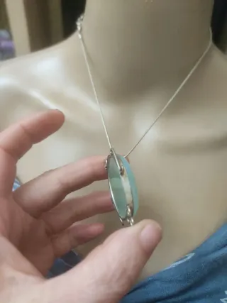Collana argento con opale verde