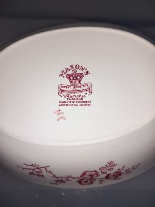 Piatto ovale Mason's dec. "Manchu Rosso"