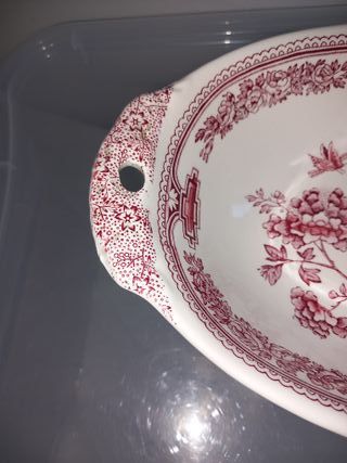 Piatto ovale Mason's dec. "Manchu Rosso"