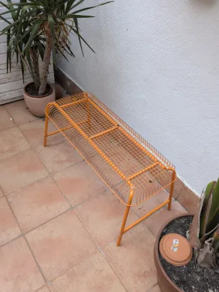 Banco esterno arancione in metallo vintage Ikea vasteron