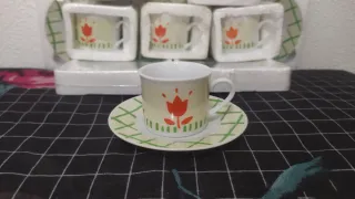 Juego 6 Tazas Café con platos