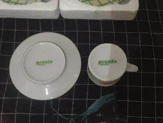 Juego 6 Tazas Café con platos