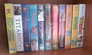 Películas Disney VHS Clásicos, además de otras.