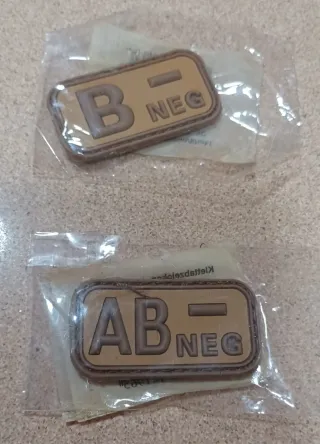 Parches 3D Grupo Sanguíneo Airsoft