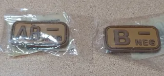 Parches 3D Grupo Sanguíneo Airsoft