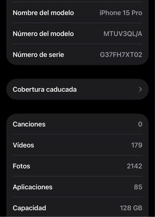 iPhone 15 Pro 128GB Space Gray Caja