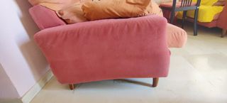Sofá 2 plazas marrón cuero