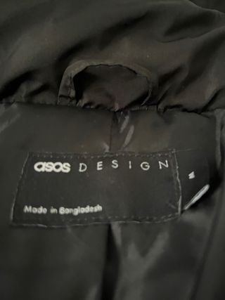 Plumífero ASOS Negro Talla M Capucha Extraíble