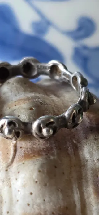 Anillo de plata rosario vintage