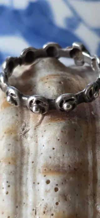 Anillo de plata rosario vintage