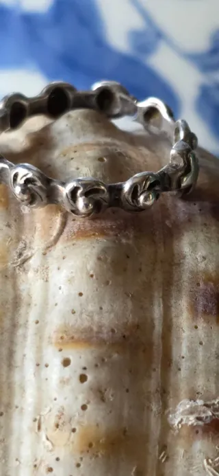 Anillo de plata rosario vintage