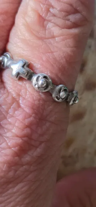 Anillo de plata rosario vintage