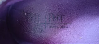 Zapatos planos de piel amarillo y morado