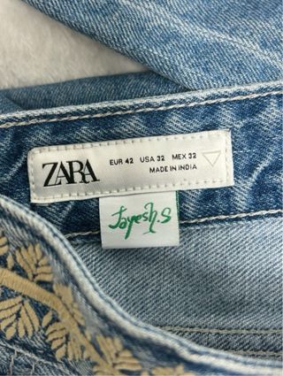 Zara Jeans Hombre Cintura Bordada Talla 42