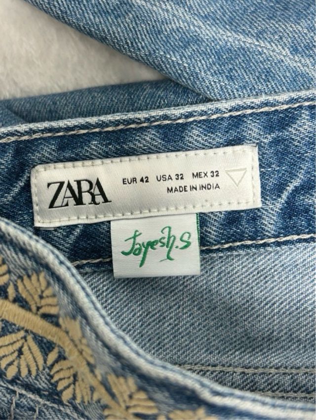 Zara Jeans Hombre Cintura Bordada Talla 42