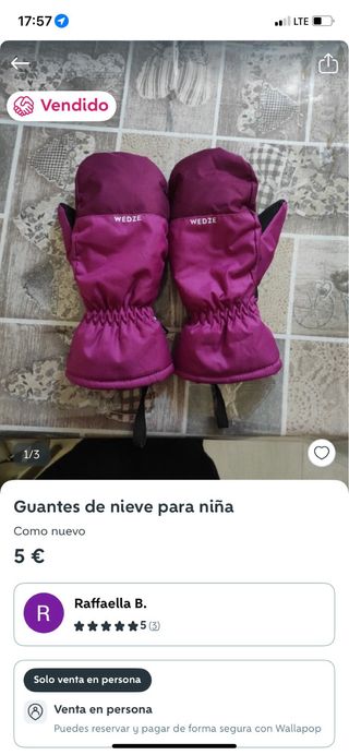 Guantes Wedze niña rosa/morado