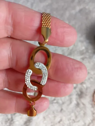 Pulsera Acero Dorado con Circonitas