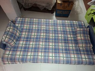 Sofá Cama Azul y Multicolor