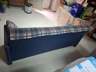 Sofá Cama Azul y Multicolor
