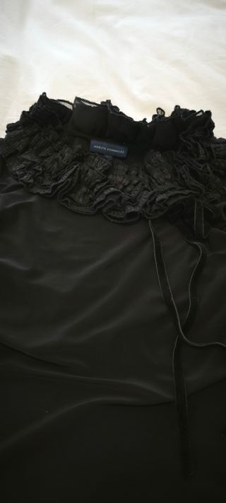 Top Adolfo Domínguez Negro Volantes.