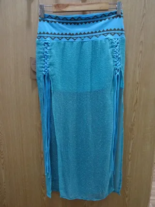 Falda turquesa estampado étnico Blockprint India